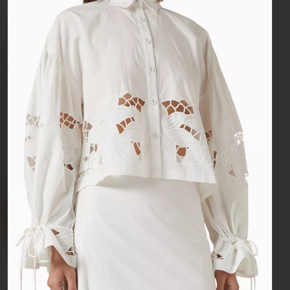 SCARLETT POPPIES | Tasmin Cutwork Top in Cotton Poplin